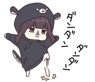 🌩 ダ ダー ダー ダー Anime, Chibi, Süß, Cartoon, Mädchen telegram sticker