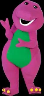 ☺️ Barney Barney & Friends Barney, dinosaurio morado, programa infantil, amigable, dibujos animados whatsapp sticker
