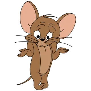 🤷‍♀ Jerry Mouse Tom and Jerry topo, cartone animato, animale, Jerry, confuso telegram sticker