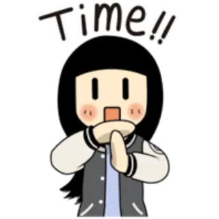 🤚 Time!! Zeit, Cartoon, Figur, Gruß telegram sticker
