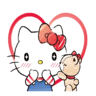 😘 Hello Kitty hello kitty, dessin animé, mignon, chat, kawaii, sticker, ours en peluche telegram sticker