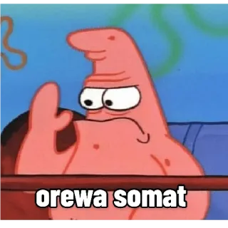 ☝️ Patrick Star Spongebob Squarepants orewa somat cartoon, patrick, middle finger, spongebob telegram sticker