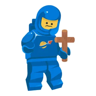 🫨 Lego, Astronot, Astronot, Salib, Mainan, Sedih, Klasik whatsapp sticker
