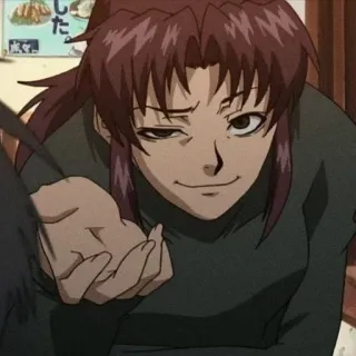 😏 Revy Black Lagoon Anime, Waffe, Pirat, Mädchen, Hart, Knallhart whatsapp sticker