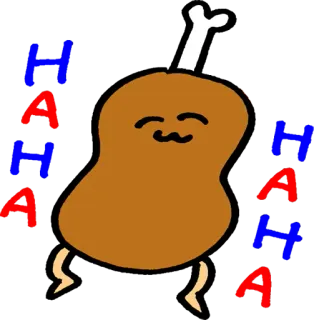🍖 HAHA frango, perna, engraçado, comida, desenho animado whatsapp sticker