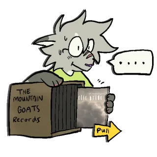 🐐 THE MOUNTAIN GOATS Records music, album, indie, mountain goats, records, cartoon whatsapp sticker