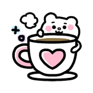 💨 หมี, กาแฟ, คาวาอิ, น่ารัก, หัวใจ, ถ้วย telegram sticker