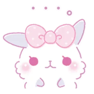 🤨 зайчик, милый, каваий, розовый, животное, кролик, мультик telegram sticker