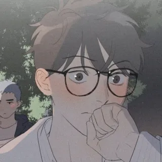 🧸 homme, garçon, lunettes, dessin animé, portrait telegram sticker