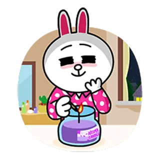 😏 AROMA CANDLE Kerze, Hase, Aroma, Entspannung, Cartoon, Niedlich whatsapp sticker