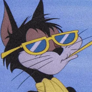 😎 chat, dessin animé, lunettes, cool, lunettes de soleil, animal telegram sticker