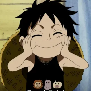 🍖 Monkey D. Luffy One Piece Smokey kid 애니메이션, 원피스, 몽키 D. 루피, 만화, 어린이 telegram sticker