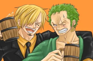 🍻 Sanji One Piece one piece, sanji, anime, picie, przyjaciele telegram sticker