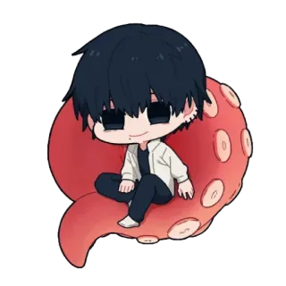 🤍 Anime, Mangá, Chibi, Kawaii, Polvo, Personagem, Desenho animado telegram sticker