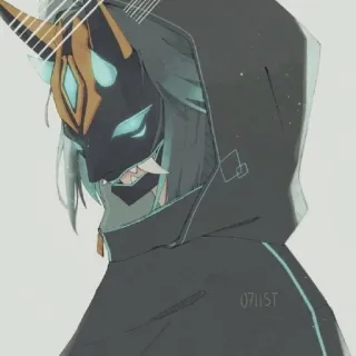 🪀 0711ST Anime, Máscara, Sudadera con capucha, Personaje telegram sticker