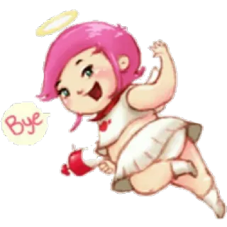 👋 Bye ange, mignon, salut, au revoir telegram sticker