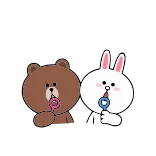 👍 Brown (bear), Cony (rabbit) bolla, carino, cartone animato, orso, coniglio, animale, bolle di sapone whatsapp sticker