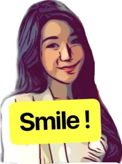 😀 Smile! улыбка, мультфильм, женщина, портрет, позитив, выражение telegram sticker