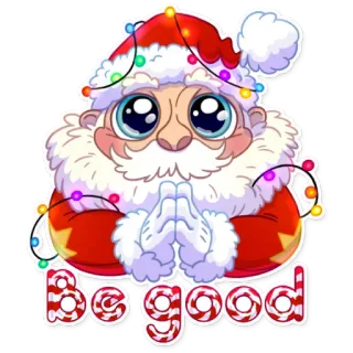 🙏 Santa Be good Navidad, Papá Noel, fiestas, festivo, dibujos animados, lindo, celebración, invierno telegram sticker