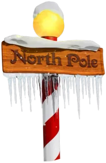 🎄 North Pole ขั้วโลกเหนือ, คริสต์มาส, ป้าย, ฤดูหนาว, วันหยุด, หิมะ whatsapp sticker