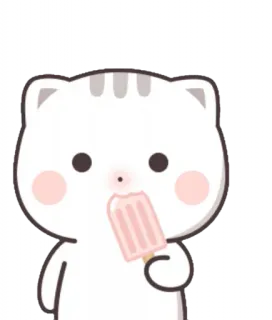 🍼 chat, glace à l'eau, mignon, glace, dessin animé telegram sticker