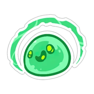 ❇️ slime, green, cute, cartoon telegram sticker