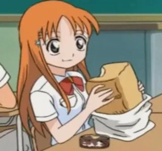 🥰 こけし堂 Anime, Mädchen, Essen, Schuluniform, Mittagessen, Illustration telegram sticker