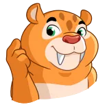 ๐ tiger, animal, cartoon, mascot, mammal, cute, character, drawing telegram sticker