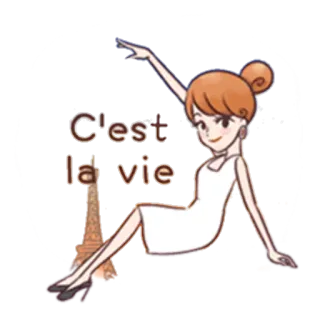 👩 C'est la vie francês, Torre Eiffel, mulher, frase, dito telegram sticker