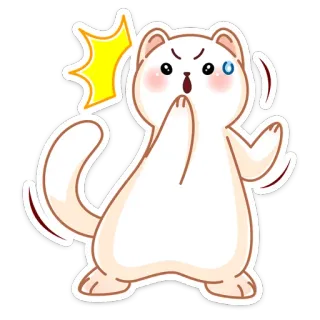 😤 хорёк, животное, мультфильм, стикер, в шоке, милый, питомец telegram sticker