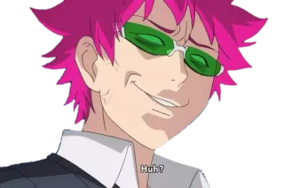 😈 Saiki Huh? Аниме, Сайки Кусуо, Выражение, Замешательство telegram sticker