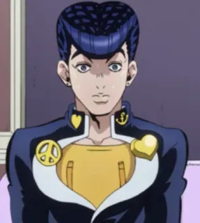 😥 Josuke Higashikata JoJo's Bizarre Adventure Anime, Manga, Le bizzarre avventure di JoJo, Josuke Higashikata, Simbolo di pace, Cuore, Ancora whatsapp sticker