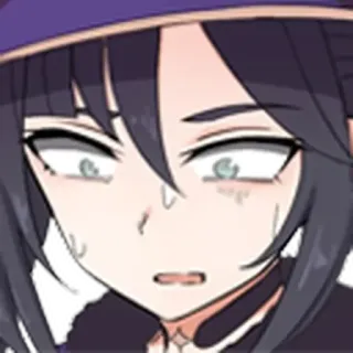 😥 Mona Genshin Impact Anime, Videojuego, Genshin Impact, Mona, Preocupada/o, Sudando whatsapp sticker