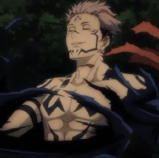 ☁️ Ryomen Sukuna Jujutsu Kaisen Anime, Manga, Espíritu maldito, Tatuaje, Demonio telegram sticker