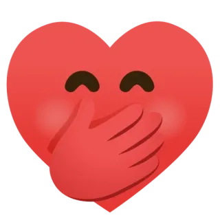 🌟 emoji, heart, love, hand, covering mouth telegram sticker