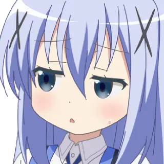 😑 Anime, Chica, Lindo, Expresión, Kawaii whatsapp sticker