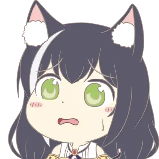 😨 cat, anime, chibi, kawaii, girl, cute, manga, ears telegram sticker