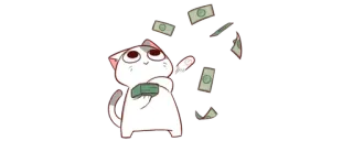 🤑 gato, dinheiro, desenho animado, fofo, adesivo telegram sticker