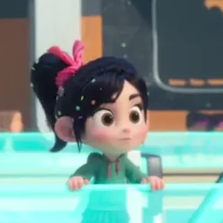 👾 Vanellope von Schweetz Wreck-It Ralph animiert, Cartoon, Disney, Ralph reichts, Vanellope, Figur whatsapp sticker
