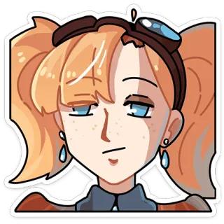 ⭐ Anime, Meisje, Personage, Illustratie, Vlechtjes, Bril whatsapp sticker