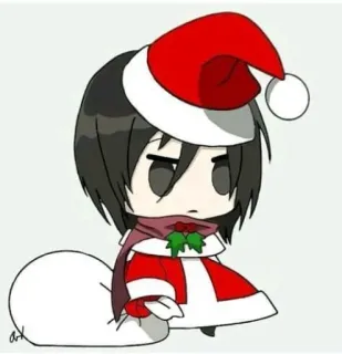 🎅 noël, père noël, animé, kawaii, chibi, festif, fêtes whatsapp sticker