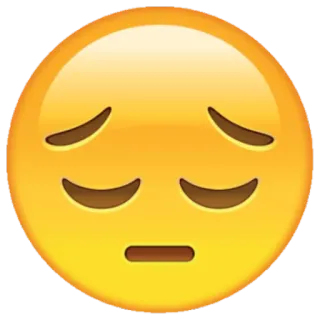 😔 emoji, sad, downcast, pensive, unhappy, yellow telegram sticker