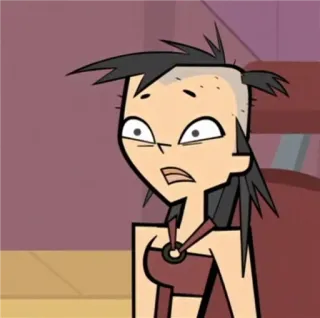 😳 Heather Total Drama мультфильм, анимированный, персонаж, смешной, выражение, Хезер, Total Drama, в шоке telegram sticker