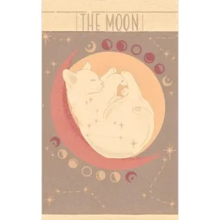 ✨ THE MOON moon, tarot, cat, stars, magic, phases, celestial, art telegram sticker