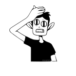 😊 facepalm, frustration, cartoon, character, upset, reaction telegram sticker