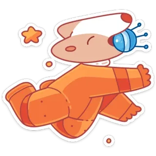 ☺️ Cartoon, Weltraum, Astronaut, Niedlich, Traum, Stern, Schwebend telegram sticker