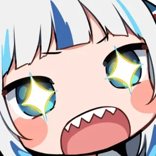 🤩 Gawr Gura Gawr Gura, Anime, Fofo, Tubarão, Vtuber telegram sticker