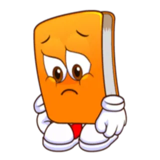 😞 книга, грустный, мультфильм, персонаж, чтение, учеба whatsapp sticker