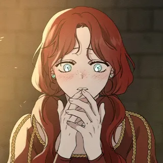 ♥️ Cartone animato, Donna, Ragazza, Capelli rossi, Femmina, Bella telegram sticker
