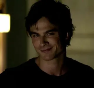 🥀 Damon Salvatore The Vampire Diaries tv show, vampire, Damon Salvatore, The Vampire Diaries, smiling, portrait telegram sticker